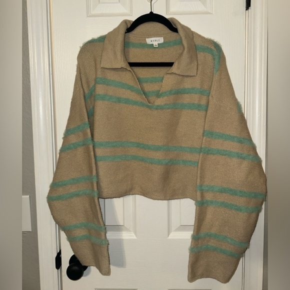 MABLE FUZZY CROP STRIPE SWEATER - Picture 3 of 11
